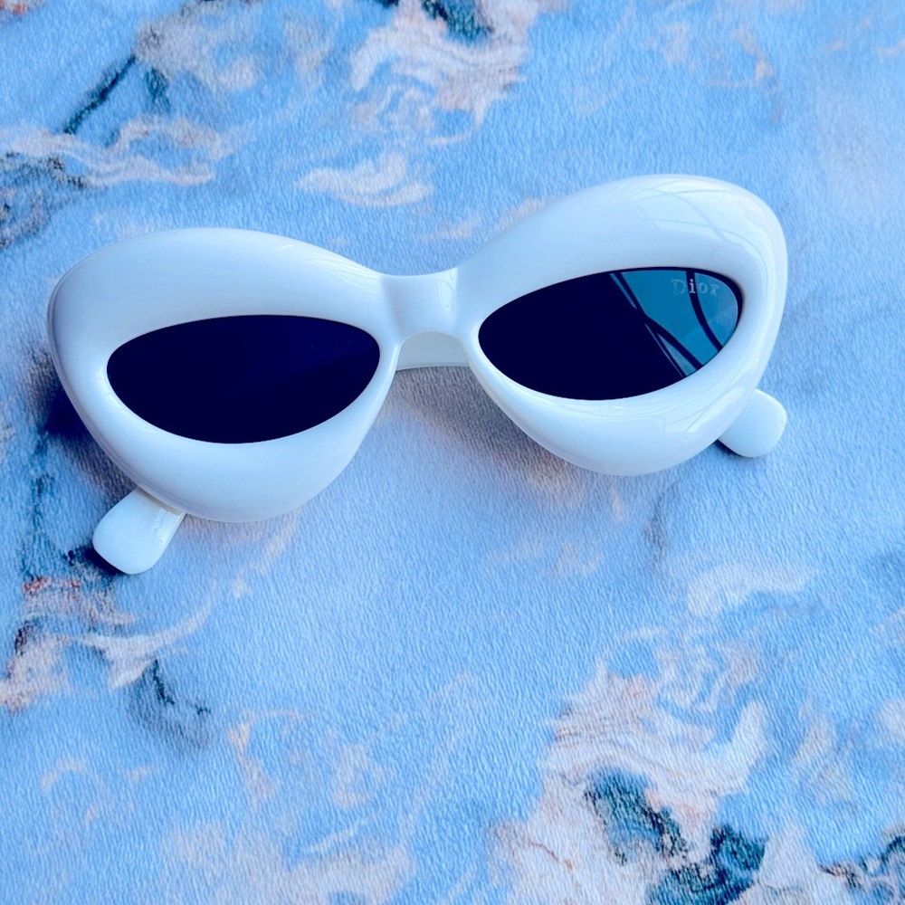 White Round Dior Sunglasses